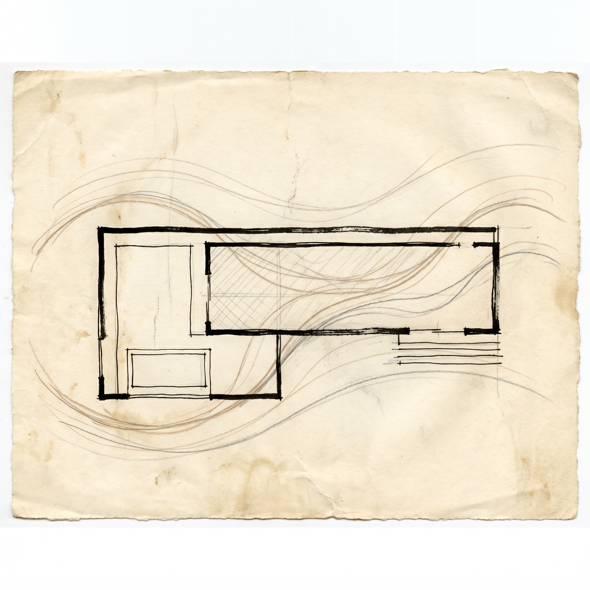 Meadow Cabin preliminary floor plan sketch